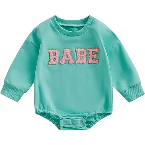 Twopumpkin Baby Boy Girl Crewneck Sweatshirt Onesie Sweater Shirts Long Sleeve Romper Cute Valentines Day Outfit Clothes