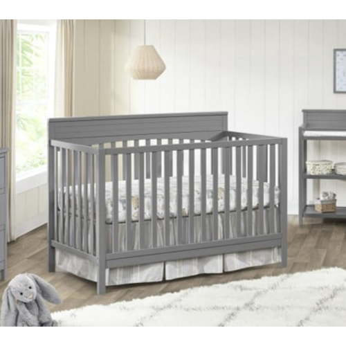 Oxford Baby Harper 4-in-1 Convertible Crib Dove Gray Wooden Crib