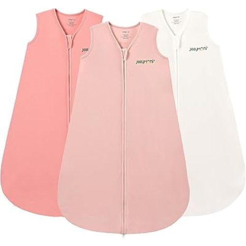 JELLYMONI Baby Sleep Sack 12-18 Months 100% Cotton Wearable Blanket, 0.5 TOG Soft Lightweight Toddler Sleeping Sack 3 Pack 2-Way Zipper Newborn Sleep Sacks
