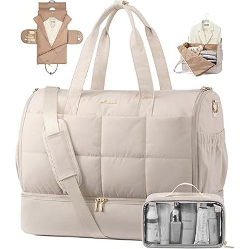 LOVEVOOK Garment Bags for Travel,Convertible Garment Bag for Women with Shoe Pouch,Carry on Duffel Bag with Toiletry Bag, 2 in 1 Hanging Suitcase Suit Bag,Waterproof Weekender Bags for Business Trip
