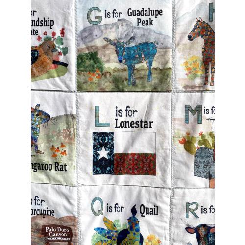 Texas Alphabet ABC Watercolor Patchwork Kid Size Quilt children&#39;s quilt, baby shower, lap throw, nap mat, toddler preschool elementary Texan