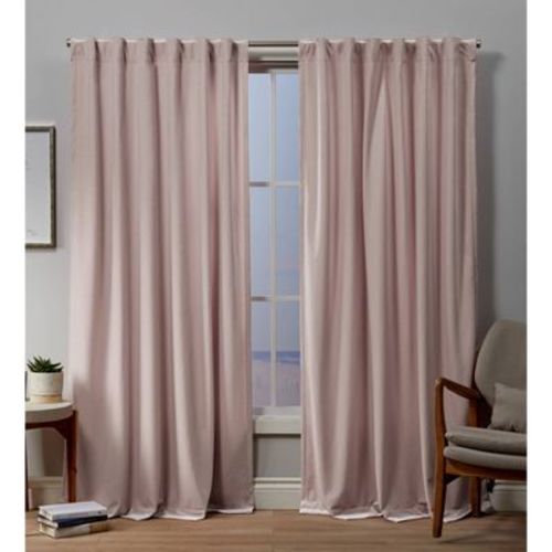 Set Of 2 (96"x54") Velvet Back Tab Light Filtering Window Curtain Panels Blush Pink - Exclusive Home: Polyester, Oeko-tex Certified