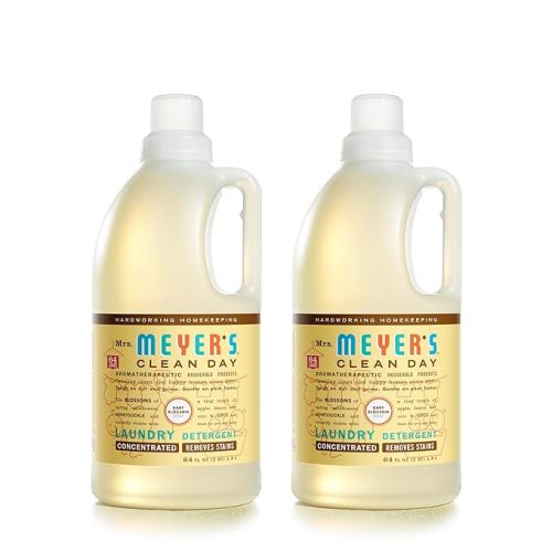 MRS. MEYER'S Clean Day Baby Laundry Detergent Liquid, Infused with Essential Oils, Baby Blossom, 64oz - Pack of 2 (128 Loads)