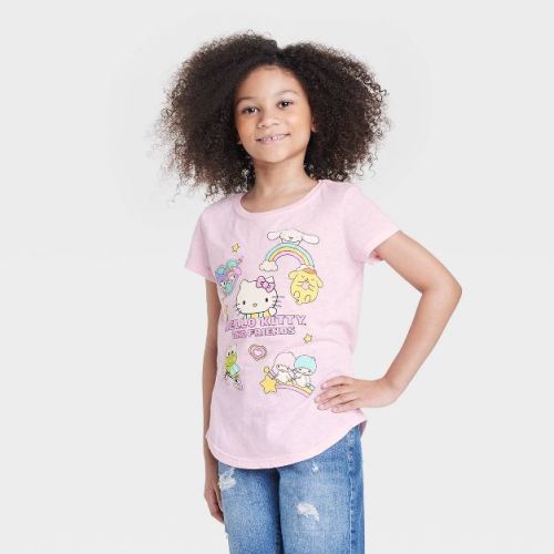 Girls' Hello Kitty And Friends Graphic T-shirt - Pink Xl