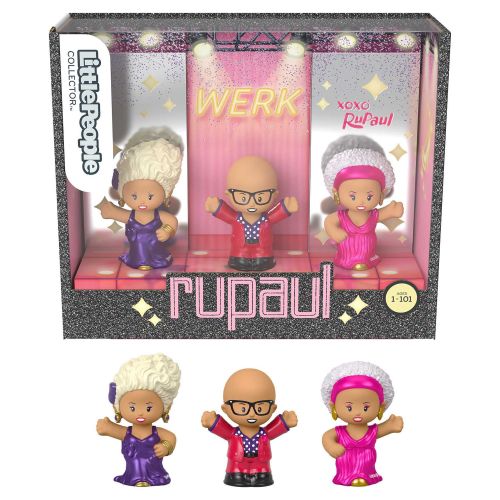 Fisher-Price Little People Collector Rupaul Figure Set, Special Edition Pack for Adults & Fans, 3 Figurines Toy Play Set