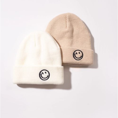 Newborn beanie in Smiley Sandstone