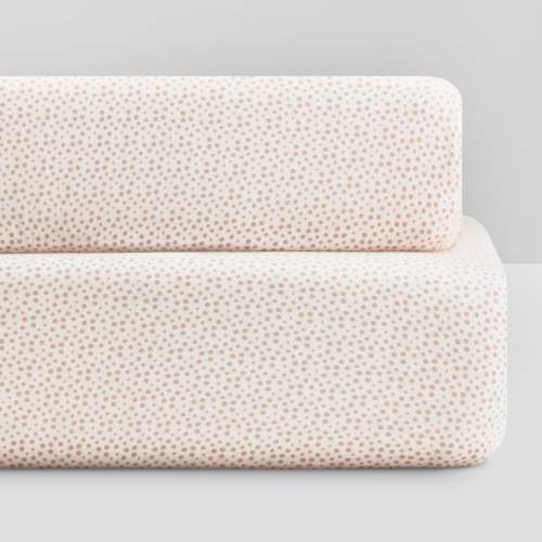 Dots Organic Jersey Cotton Crib Sheet and Changing Pad Cover Set