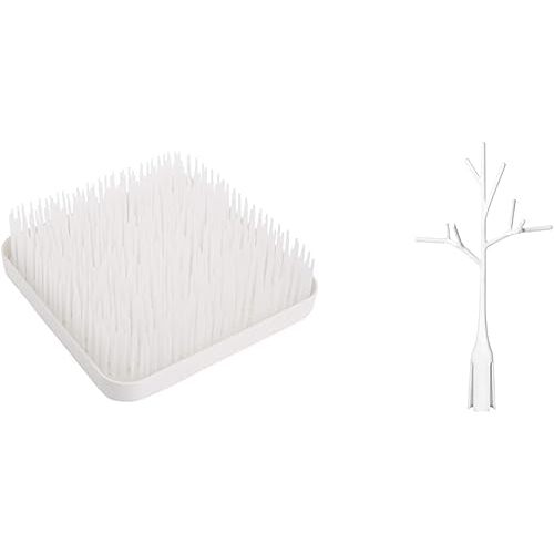 Boon Grass Countertop Drying Rack for Kitchen, Plastic - Winter White with Twig Grass and Lawn Drying Rack Accessory
