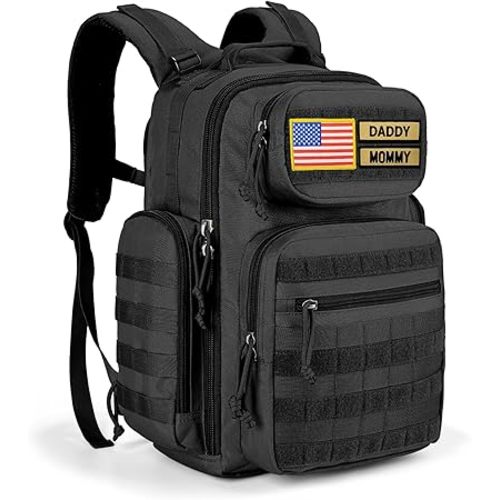 MIRACOL Mens Tactical Diaper Backpack: Waterproof Military-Grade 900D Polyester with MOLLE Webbing - Insulated Pockets for Active Dads – Baby Gear for Hiking Camping Travel