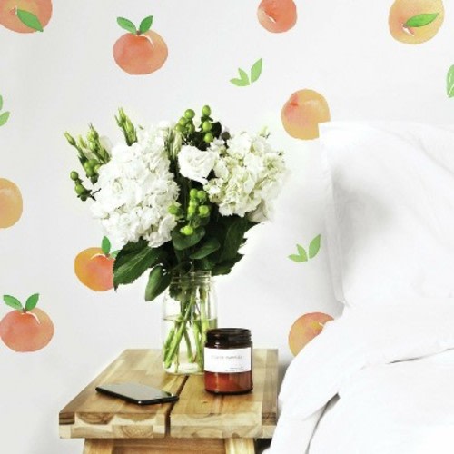 Sweet Peaches Peel and Stick Wall Decal - RoomMates: Vinyl Modern Decor, Self-Adhesive