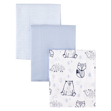 100% Pure Organic Cotton Burp Cloth - Blue, Wild at Heart