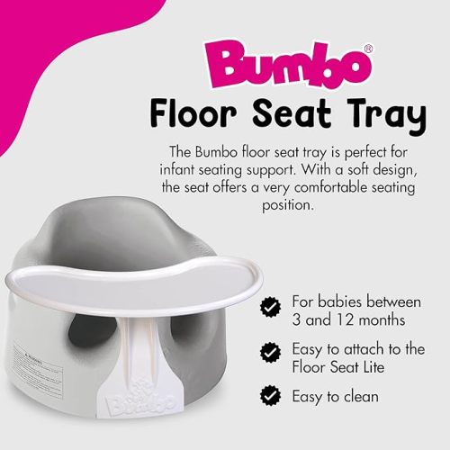Bumbo Baby Infant Soft Foam Floor Seat with Tray - Cool Grey