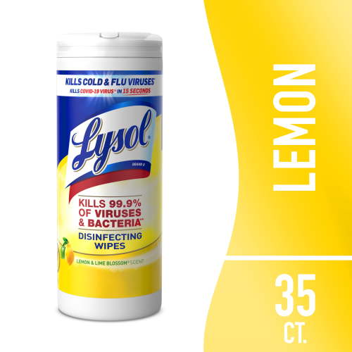 Lysol® Disinfectant Wipes, Multi-Surface Antibacterial Cleaning Wipes, for Disinfecting and Cleaning, Lemon and Lime Blossom, 35 Count