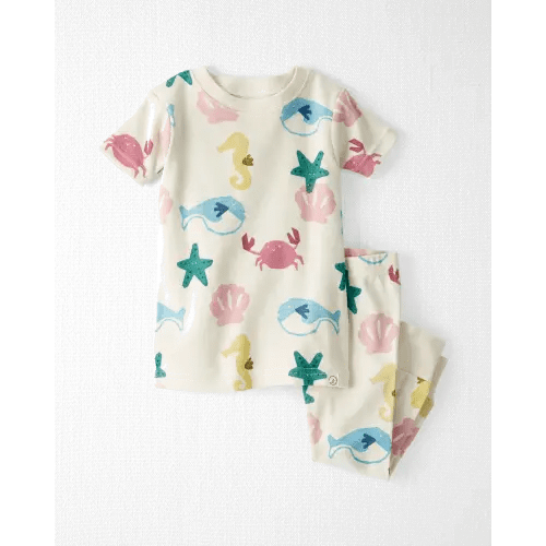 Sand & Sea Print Baby Organic Cotton Pajamas Set