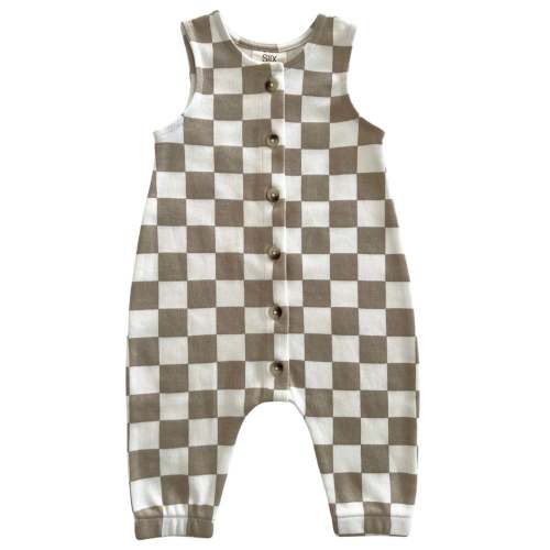Tiramisu Checkerboard / Organic Bay Jumpsuit