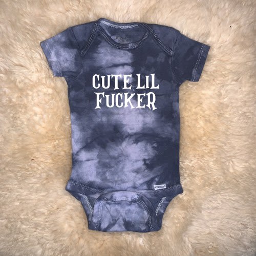 Cute Lil Fucker Onesies® by 101 Damnations Shop - Rude Funny Gothic Baby Bodysuit, Unisex Infant Newborn Toddler Shower Gift
