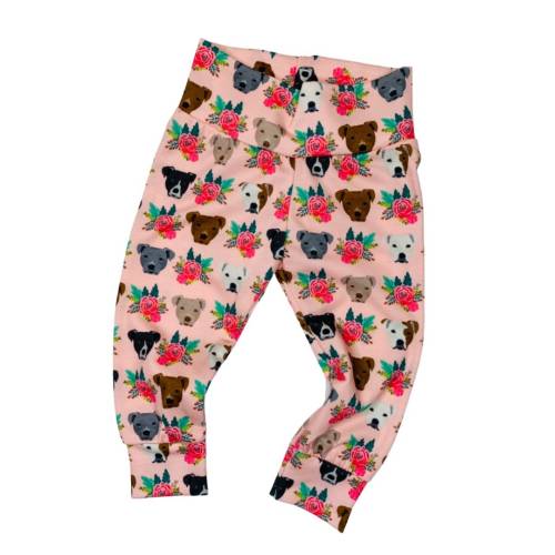 Peach Baby Pit Bull Leggings, Pit Bull Rescue Leggings, Dog Leggings, Baby Dog Leggings, Handmade Leggings, Joggers, Pitbull