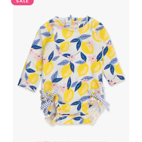 Long Sleeve One Piece Rash Guard | RuffleButts & RuggedButts 3-6 month