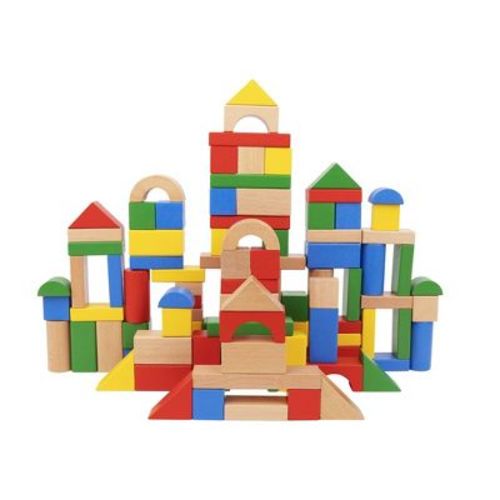 3d Wooden Building 100 Blocks, Imagination And Creativity Training Game For Kids