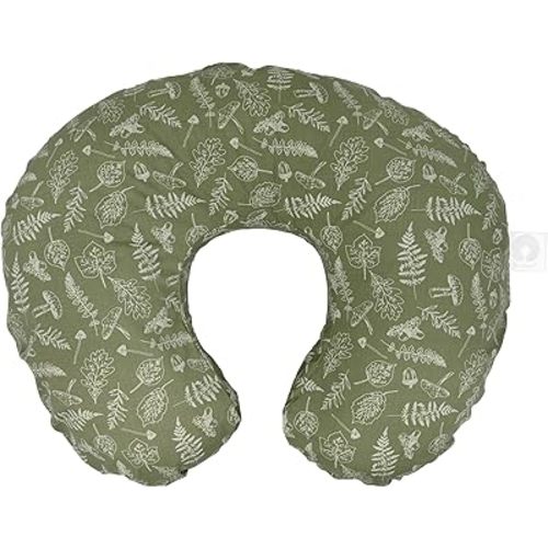 Boppy Original Nursing Pillow, Green Fern, Ergonomic Nursing Essentials for Bottle and Breastfeeding, Firm Fiber Fill, with Removable Pillow Cover, Machine Washable