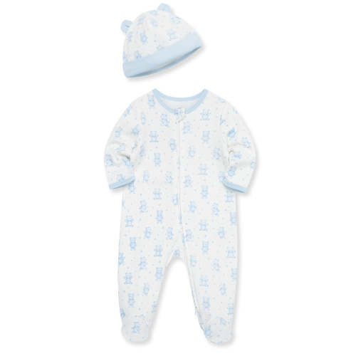 Happy Bear 2-Way-Zip Footie & Hat