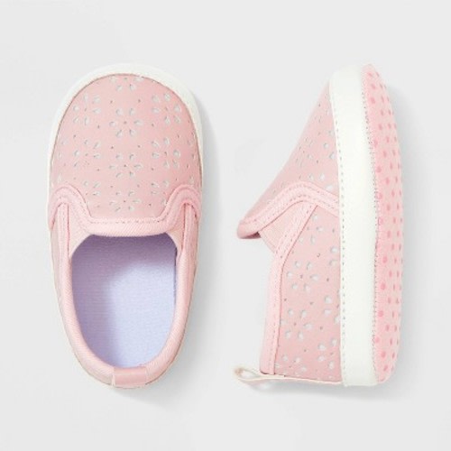 Baby Girls' Eyelet Slip-On Sneakers - Cat & Jack™ Pink, Size: 9-12M