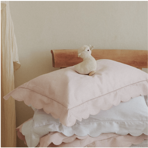 Scalloped Starlight Toddler Pillow Set (Pillowcase + Down Insert ) - Rose