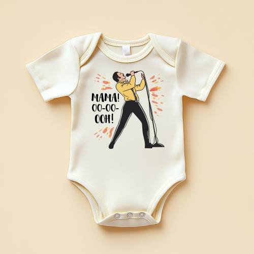 Mama oo-oo-ooh Onesie® - Bohemian Rhapsody Mama Newborn Bodysuit, Freddie Mercury T-Shirt
