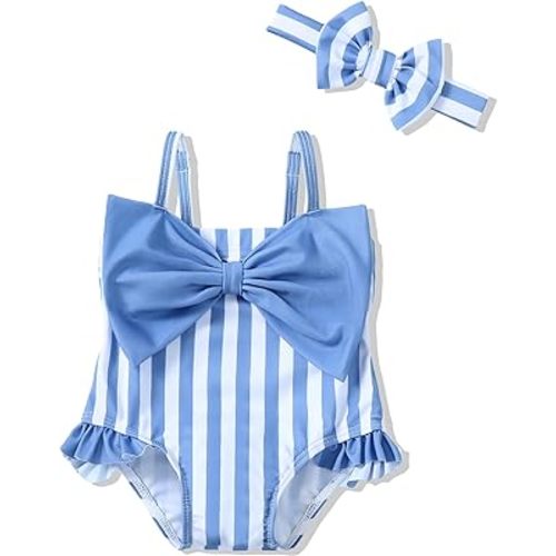 Mioglrie Baby Girl Swimsuit Newborn Girl Bikini Toddler 0 3 6 9 12 Months Summer Sleeveless One Piece Bathing Suit