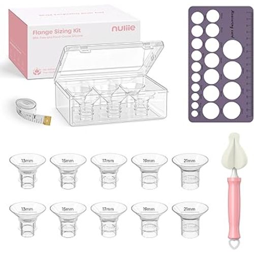 Nuliie Silicone Flange Inserts 13/15/17/19/21mm 10PCS for 24mm Breast Pump