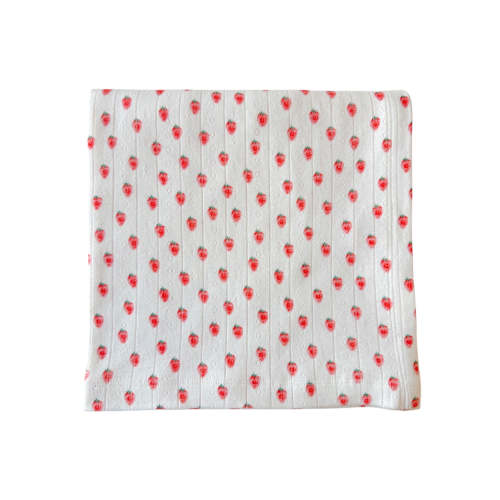 White Strawberry / Organic Pointelle Swaddle