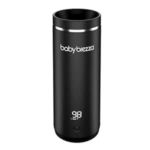 Baby Brezza Portable Warmer – 3X Faster Baby Bottle Warming - Travel Breastmilk and Formula Warmer - Safe, Even Heating - Up to 9oz - No Adapters, Black