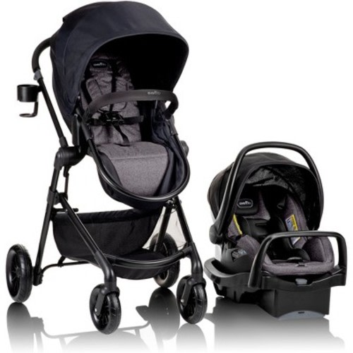 Evenflo Pivot Modular Travel System with LiteMax Infant Car Seat with Anti-Rebound Bar, Color: Casual Gray