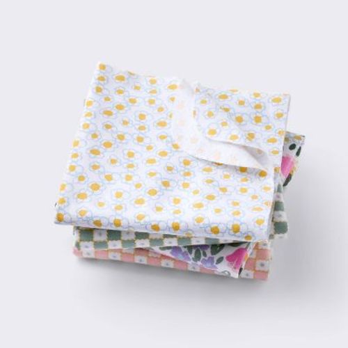Flannel Baby Blankets - Painterly Floral - 4pk - Cloud Island™