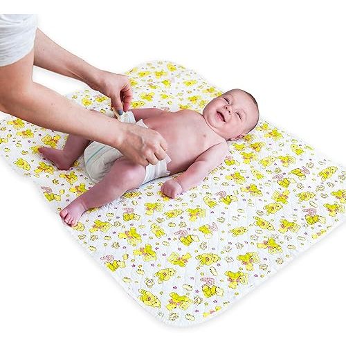 Baby Changing Mat - 31,5 x 25,5 inch Waterproof Portable Travel Changing Pad - Wipeable Liners with Reinforced Double Seams - Change Diaper On The Go - Foldable Large Baby Nappy Changer Mat
