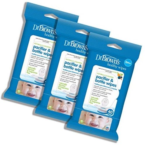 Dr. Brown's Pacifier and Bottle Wipes, 40 Count, 3-Piece