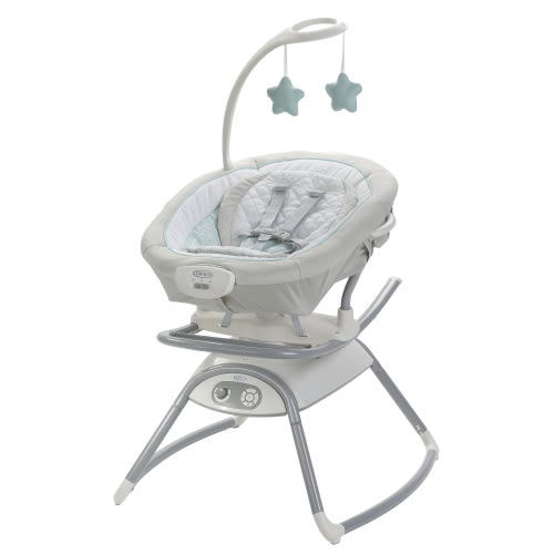 Graco Duet Glide Gliding Baby Swing with Portable Rocker, Grey, Infant