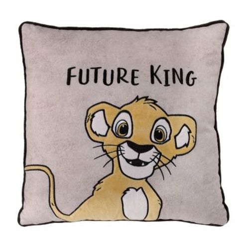 Disney Lion King Taupe And Gold Simba Future King Embroidered Decorative Pillow