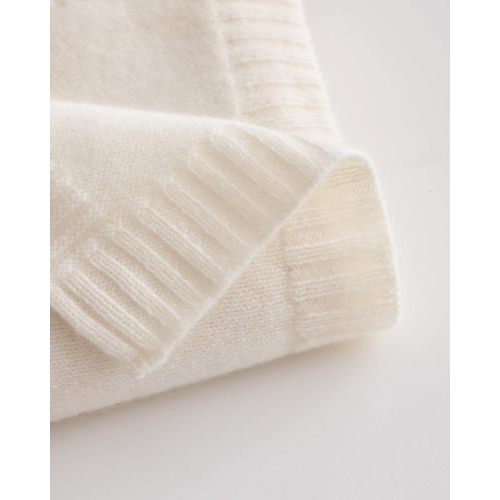 Luxe Knit Cashmere Baby Blanket in Ivory