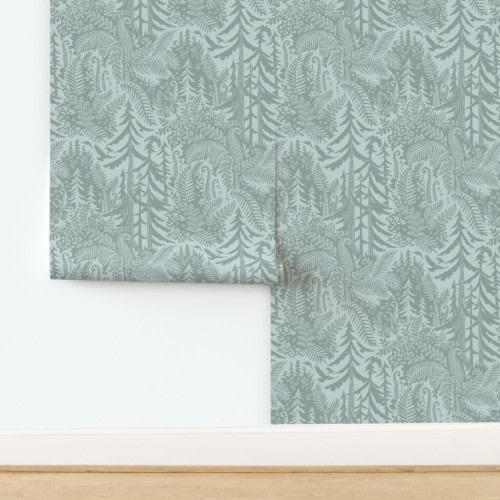 Wallpaper in PNW forest misty green