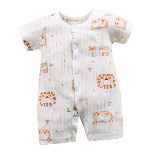 HUCOAE Magnetic Onesie Newborn Onesie Boy Unisex Baby Soft Short Sleeve Romper Orange