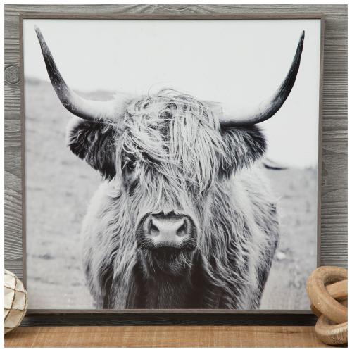 Black & White Highland Cow Wood Wall Decor