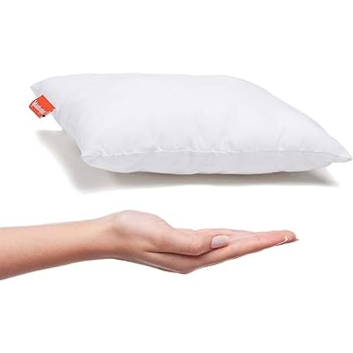 Urban Infant Pipsqueak Small Pillow - Mini 11 x 7 in - Tiny Pillow for Travel, Dogs, Toddlers, Kids, Lumbar, Knees and Neck - White