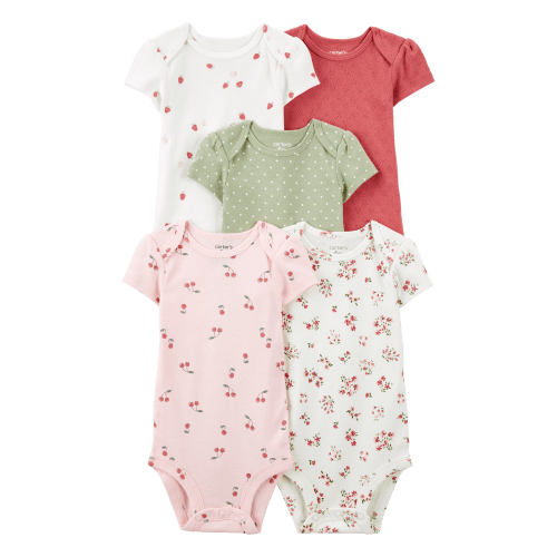 Baby 5-Pack Cherries & Hearts Short-Sleeve Bodysuits - Carter's | Carter's