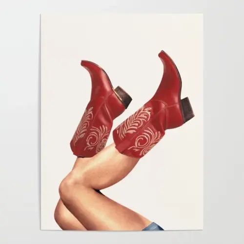 These Boots - Rouge / Deep Red Poster by Vertigo Artography | Society6