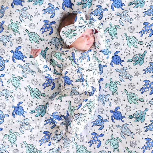 Sea Turtle Splash Zipper Footie