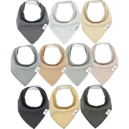 Diaper Squad 10-Pack Organic Cotton Baby Bibs for Baby Boy, Girl