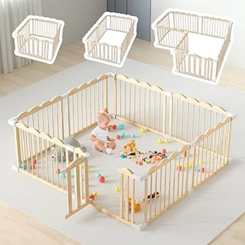Wooden Playpen for Babies and Toddlers