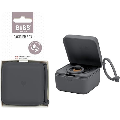 BIBS Pacifier Box with Loop for Storing & Carrying Soothers | 100% BPA Free Material | Designed & Made in Denmark | Iron