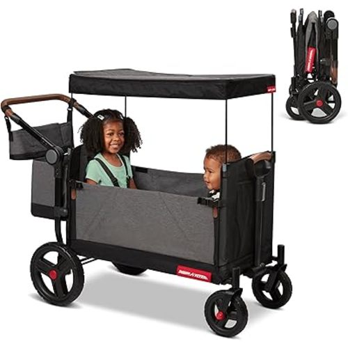 Radio Flyer Atlas Stroll N Wagon, Folding Wagon for 1+ Years - Gray